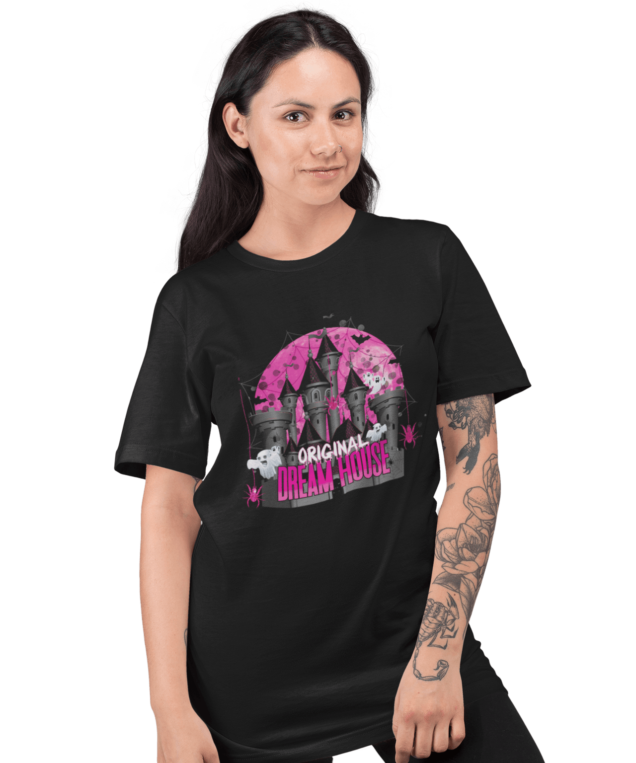 Gothic Barbie Dream House Adult Oversize Black or White T-Shirt For Men 8Ball