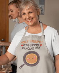 Thumbnail for Holy Crepe It's Flippin Pancake Day Pancake Day Cotton Kitchen Apron 8Ball