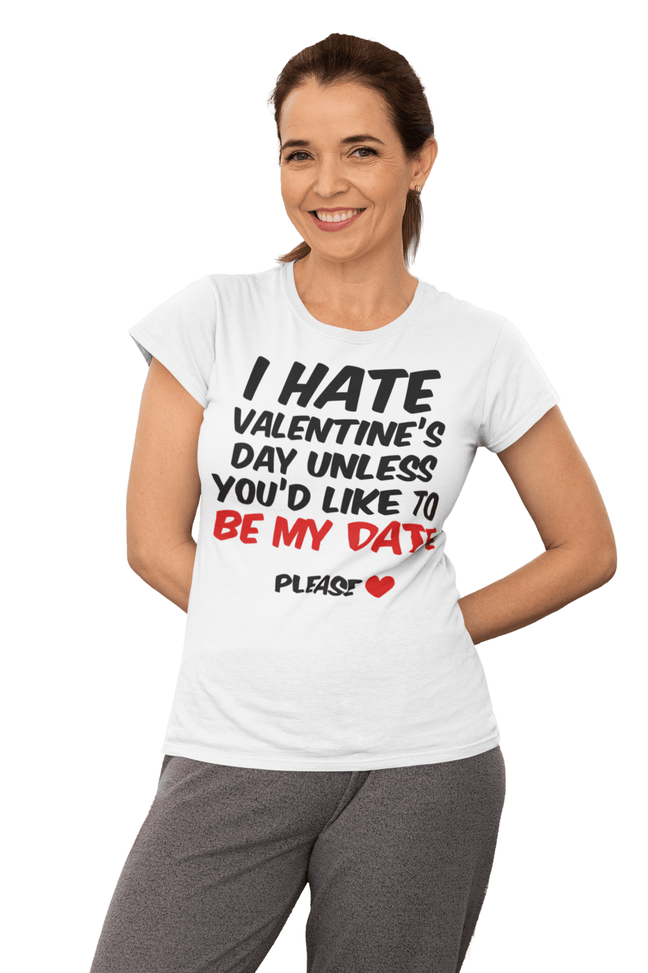 I Hate Valentines Day Womens T-Shirt 8Ball