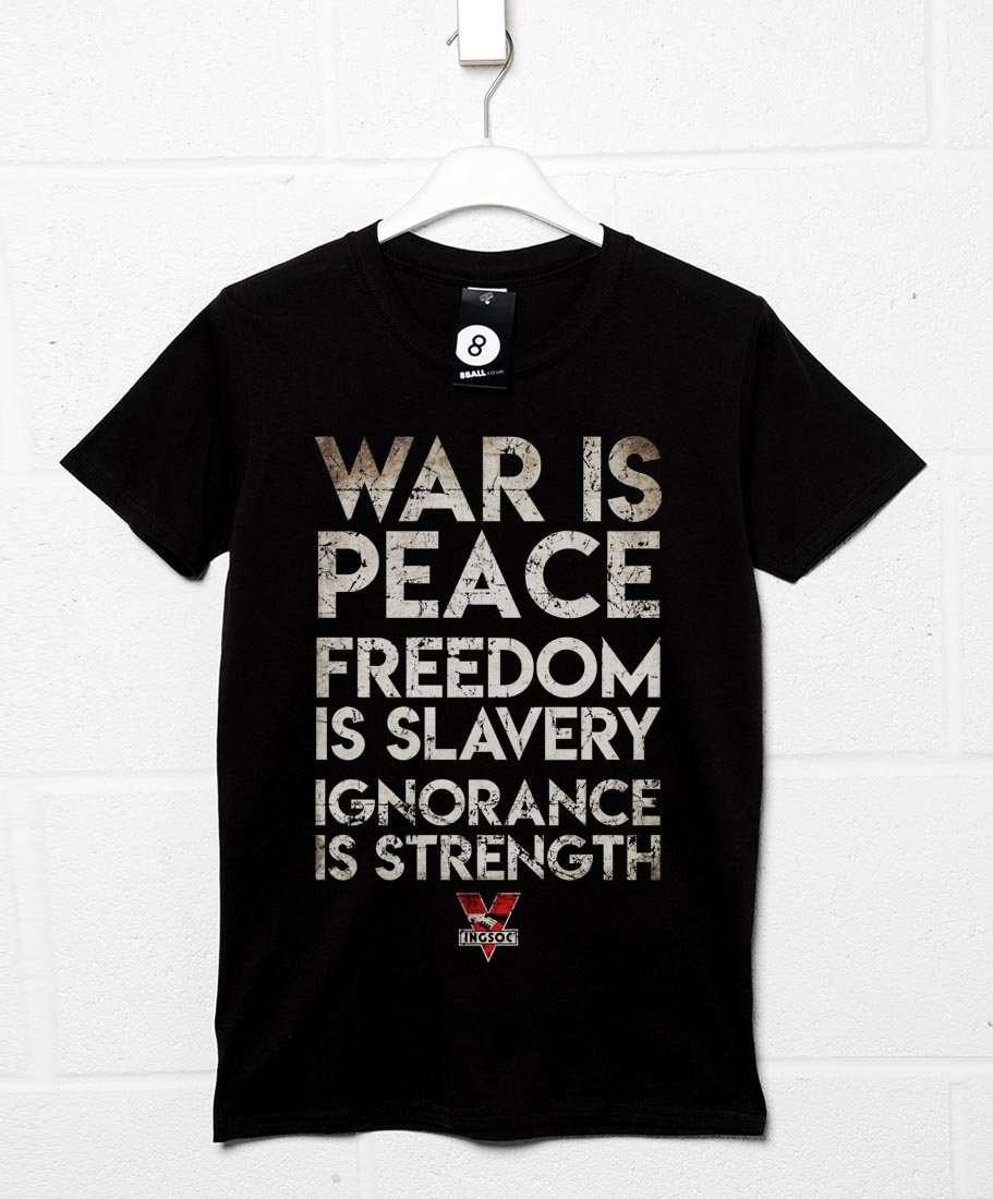 Ingsoc Party Slogans Mens T-Shirt 8Ball