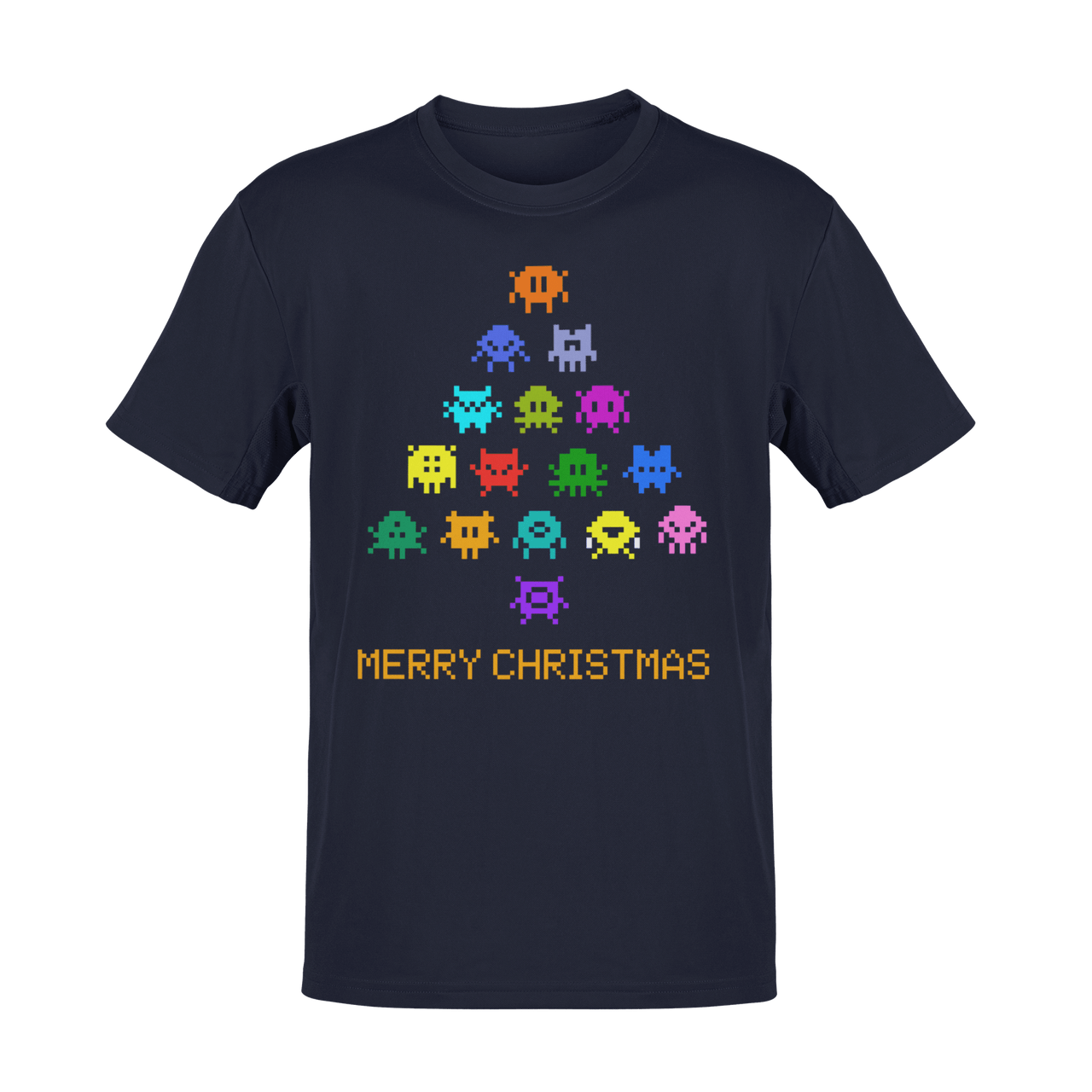 Invaders Christmas Tree Adult for Men and Women Mens Graphic T-Shirt 8Ball
