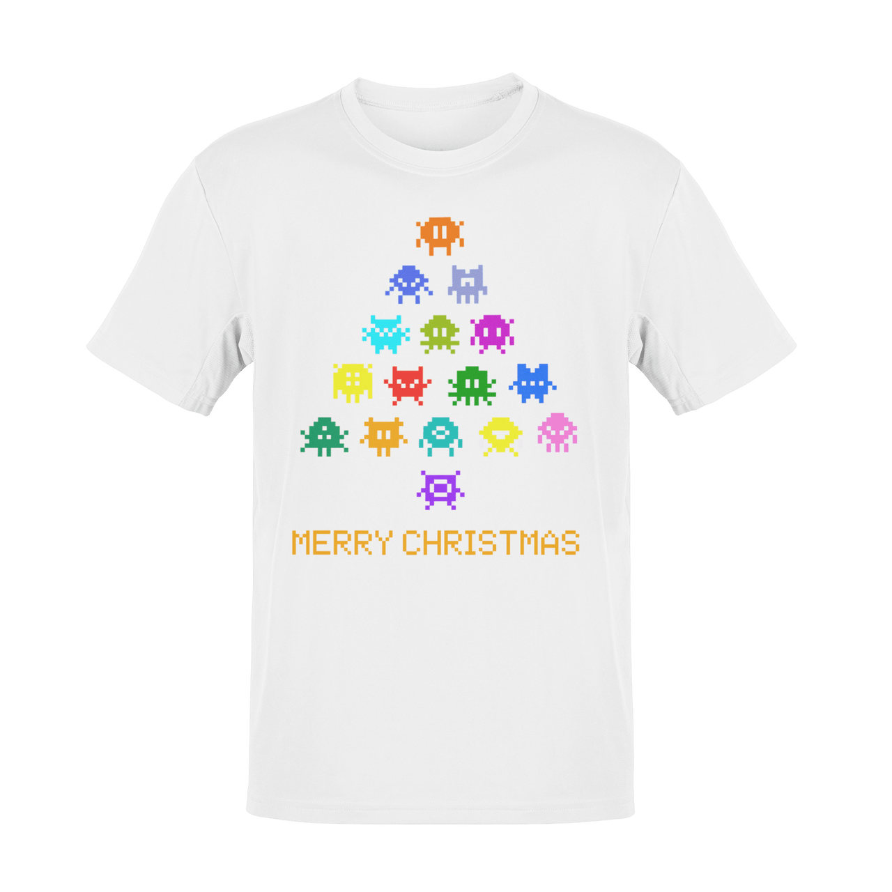 Invaders Christmas Tree Adult for Men and Women Mens Graphic T-Shirt 8Ball