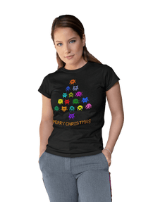 Thumbnail for Invaders Christmas Tree Womens T-Shirt 8Ball