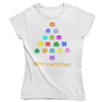 Thumbnail for Invaders Christmas Tree Womens T-Shirt 8Ball