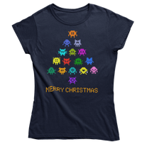 Thumbnail for Invaders Christmas Tree Womens T-Shirt 8Ball