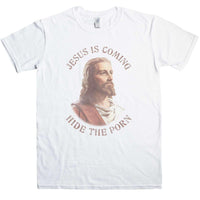 Thumbnail for Jesus Is Coming Hide The Porn Mens T-Shirt 8Ball