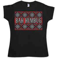 Thumbnail for Knitted Jumper Style Bah Humbug Womens Fitted T-Shirt 8Ball