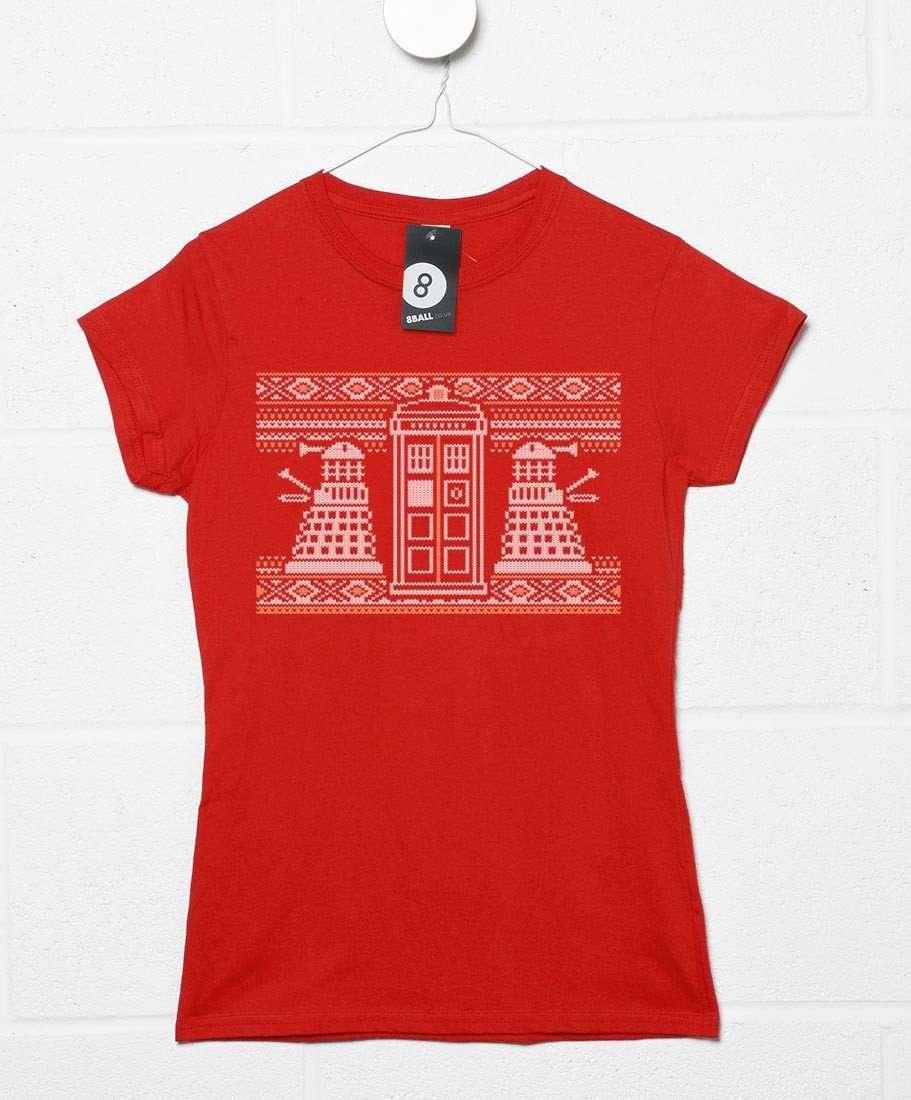 Knitted Jumper Style Dr Who Womens Style T-Shirt 8Ball