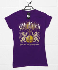 Thumbnail for Lord Bless Thy Hand Grenade Womens Fitted T-Shirt, Inspired By The Holy Grail 8Ball