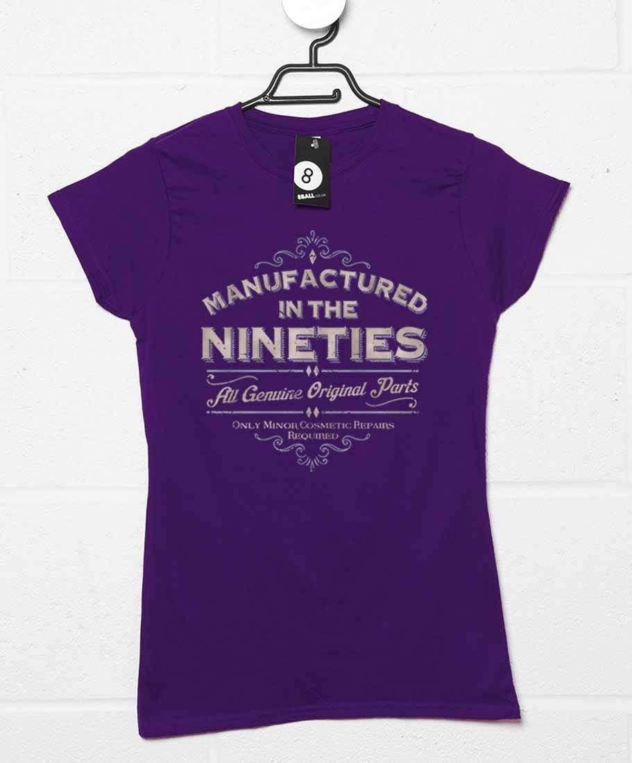 Manufactured In The Nineties Womens Fitted T-Shirt 8Ball