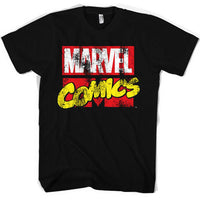 Thumbnail for Marvel Comics Classic Distressed Marvel Logo T-Shirt For Men 8Ball