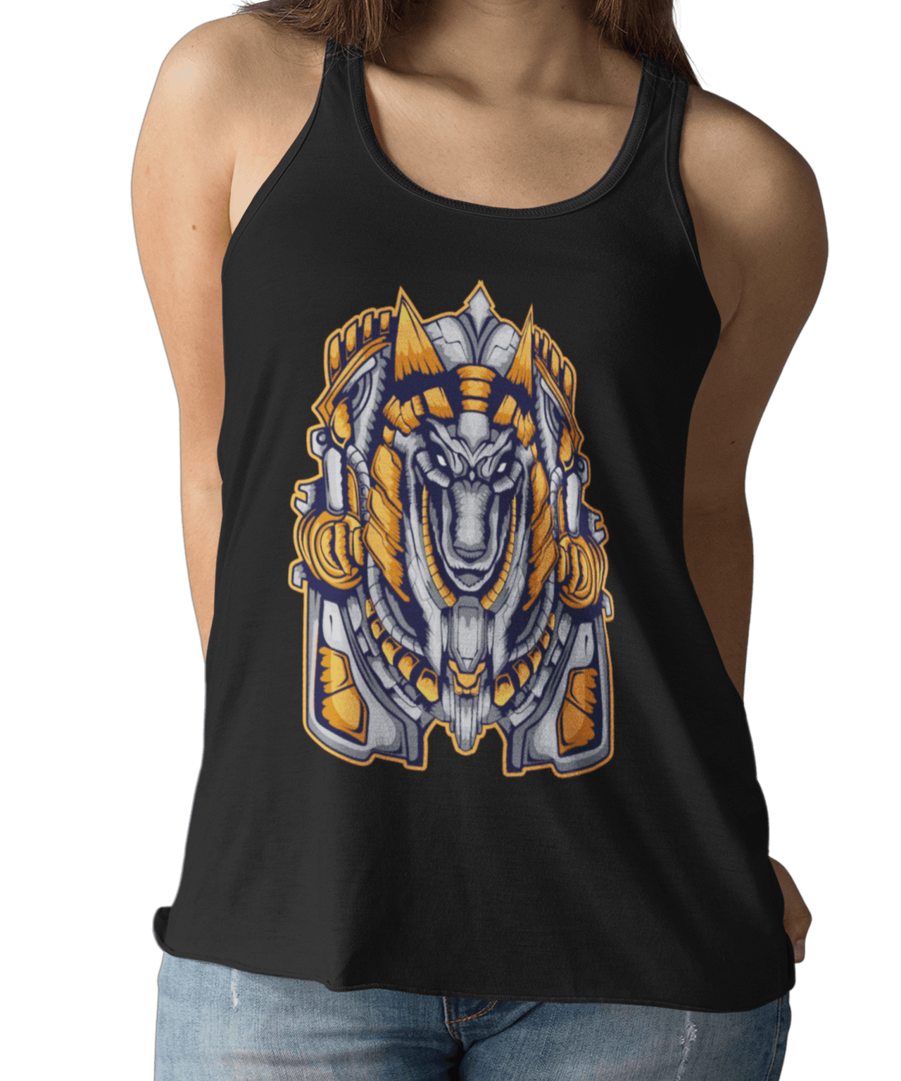 Mechanical Anubis Tattoo Design Adult Womens Vest Top 8Ball