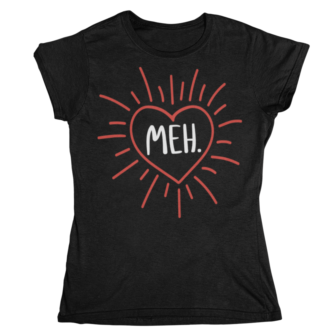 Meh Valentines Exploding Heart Fitted Womens T-Shirt 8Ball
