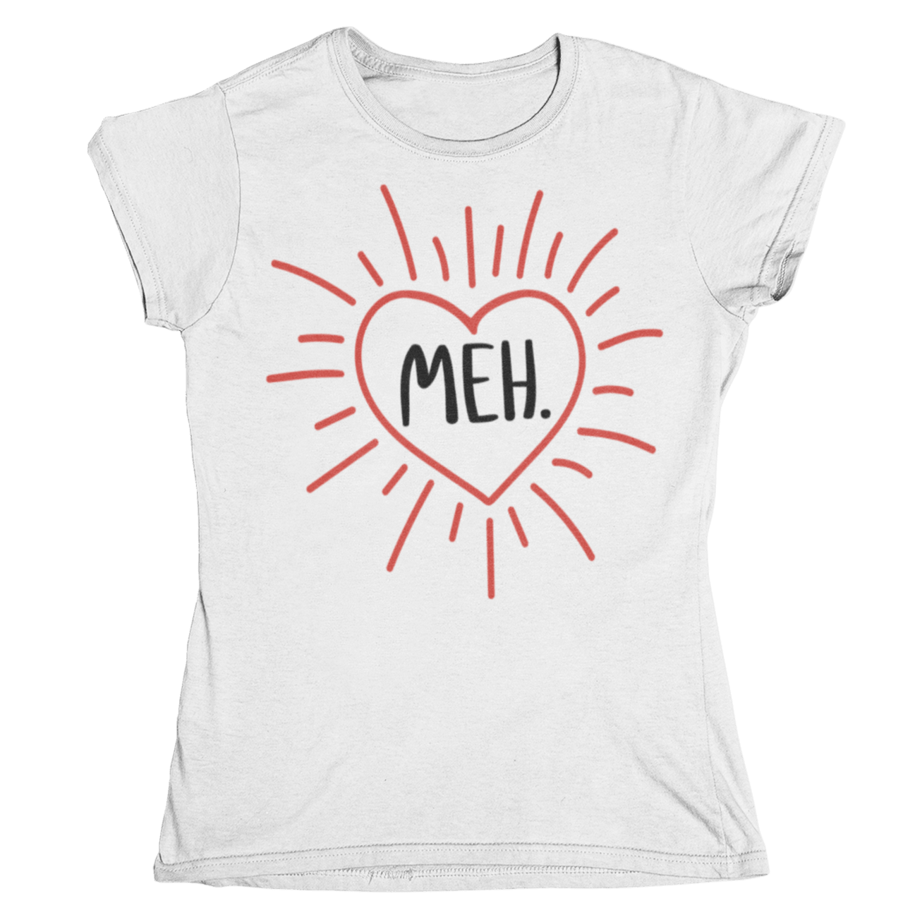 Meh Valentines Exploding Heart Fitted Womens T-Shirt 8Ball