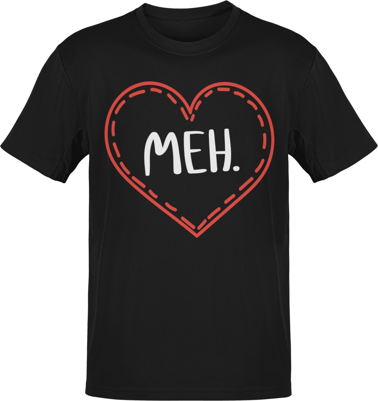 Meh Valentines Heart Adult T-Shirt For Men 8Ball