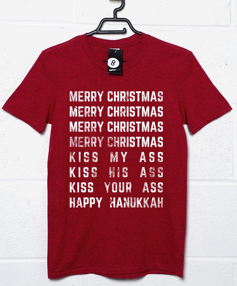 Merry Christmas Kiss My Ass Mens T-Shirt 8Ball