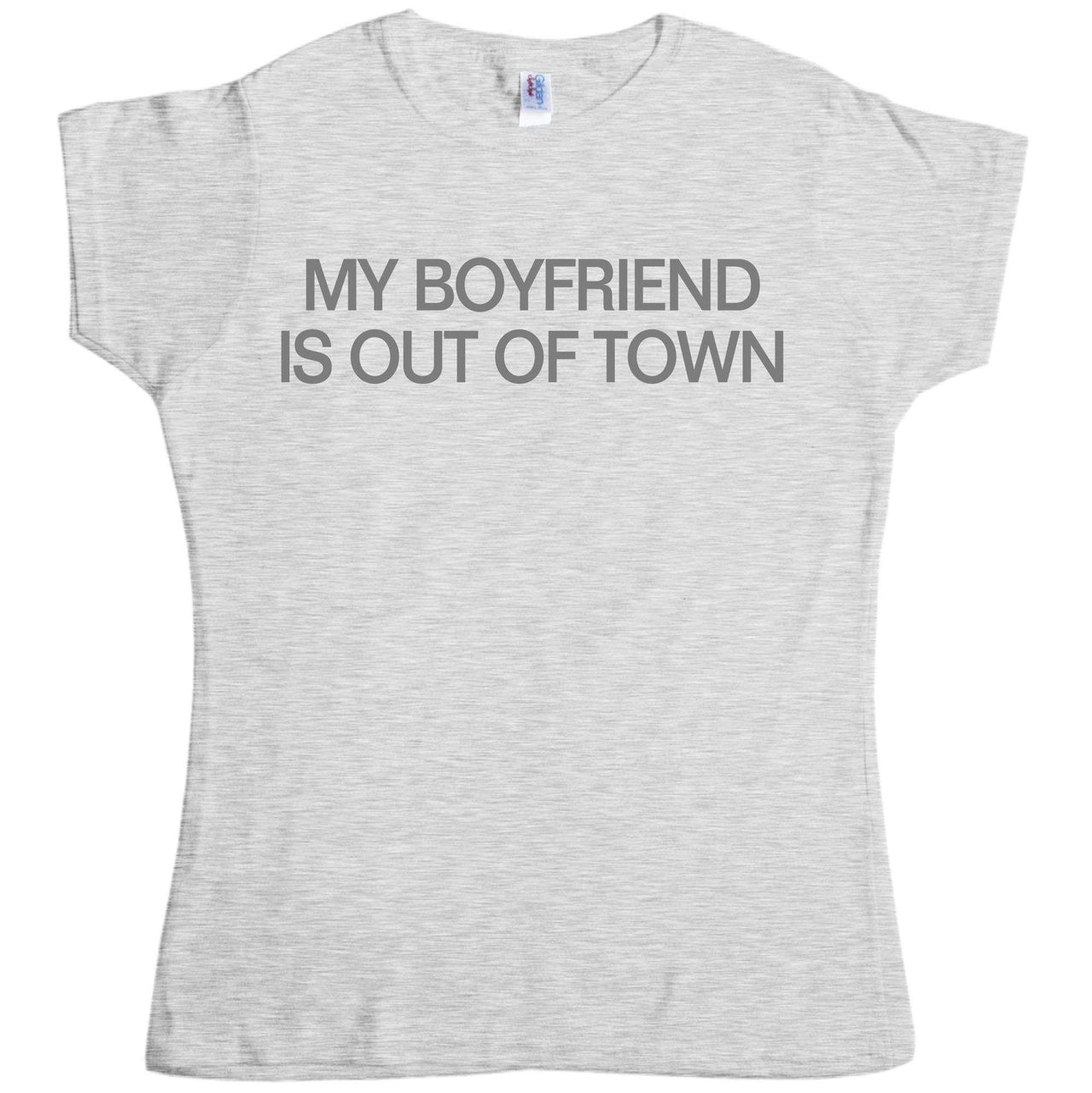 My Boyfriend Is Out Of Town Womens Fitted T-Shirt As Worn By Drew Barrymore 8Ball