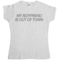 Thumbnail for My Boyfriend Is Out Of Town Womens Fitted T-Shirt As Worn By Drew Barrymore 8Ball