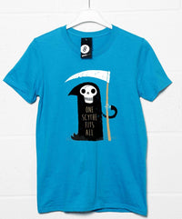 Thumbnail for One Scythe Fits All DinoMike Unisex T-Shirt 8Ball