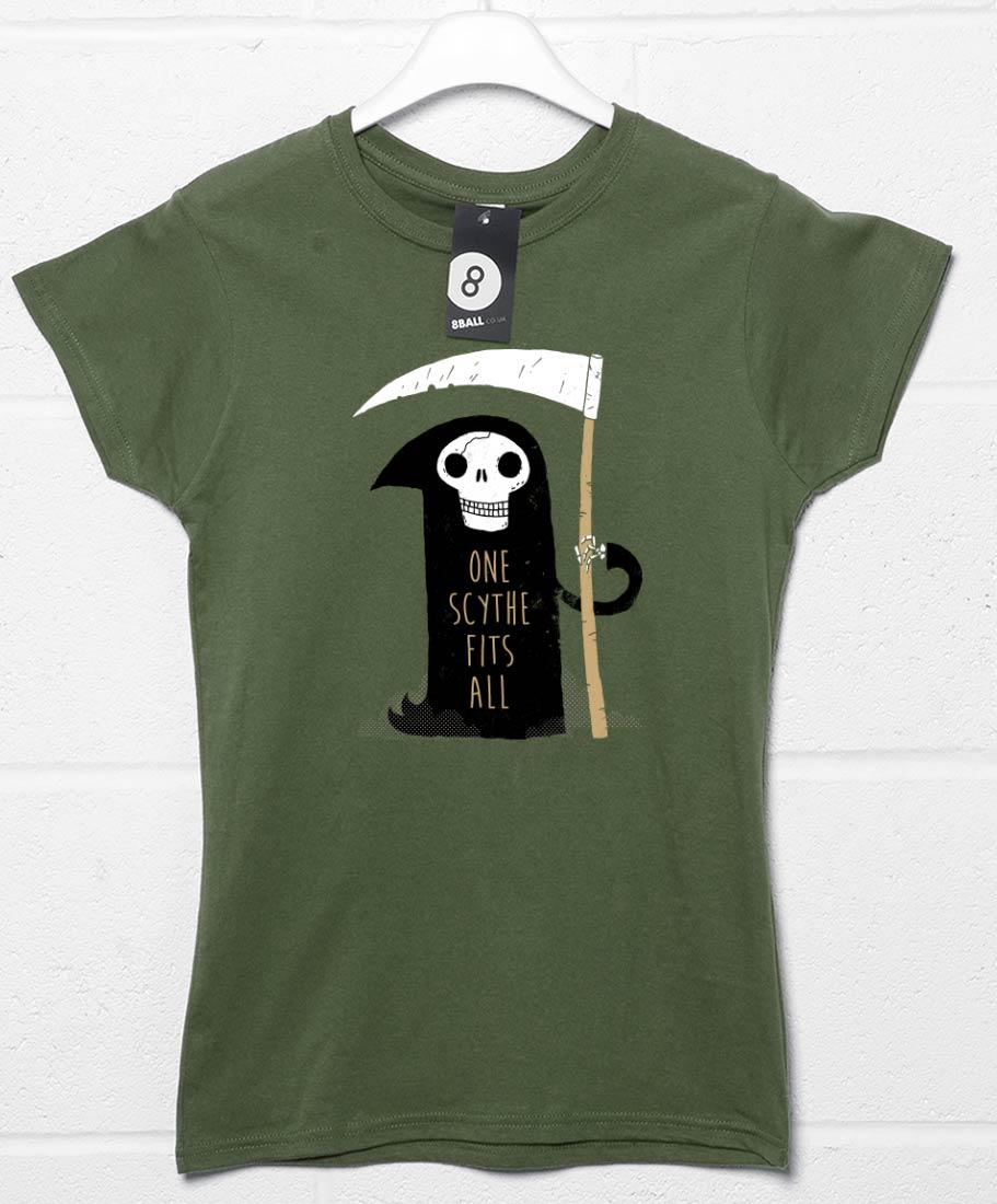 One Scythe Fits All DinoMike Womens T-Shirt 8Ball