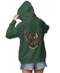 Thumbnail for Owl Tattoo Design Adult Back Printed Hoodie For Men and Women 8Ball