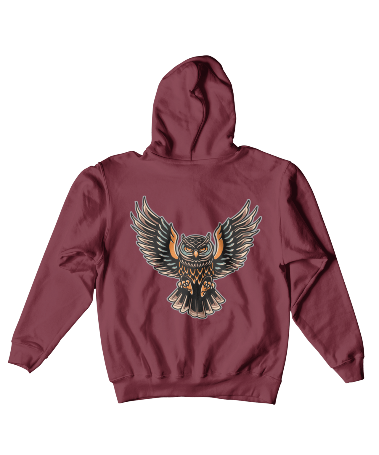 Owl Tattoo Design Adult Back Printed Hoodie For Men and Women 8Ball