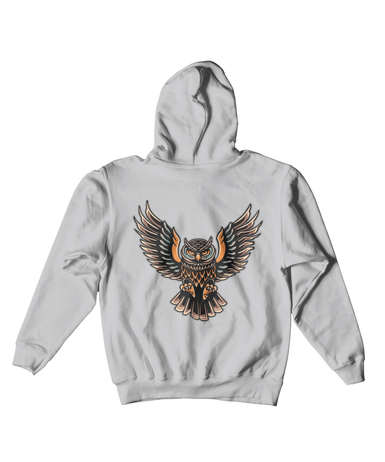 Owl Tattoo Design Adult Back Printed Hoodie For Men and Women 8Ball