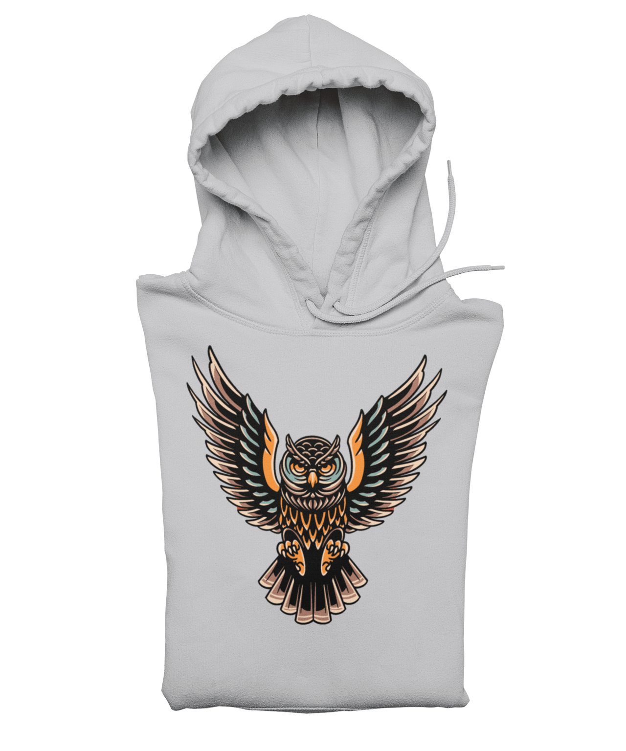 Owl Tattoo Design Adult Front Printed Graphic Hoodie 8Ball