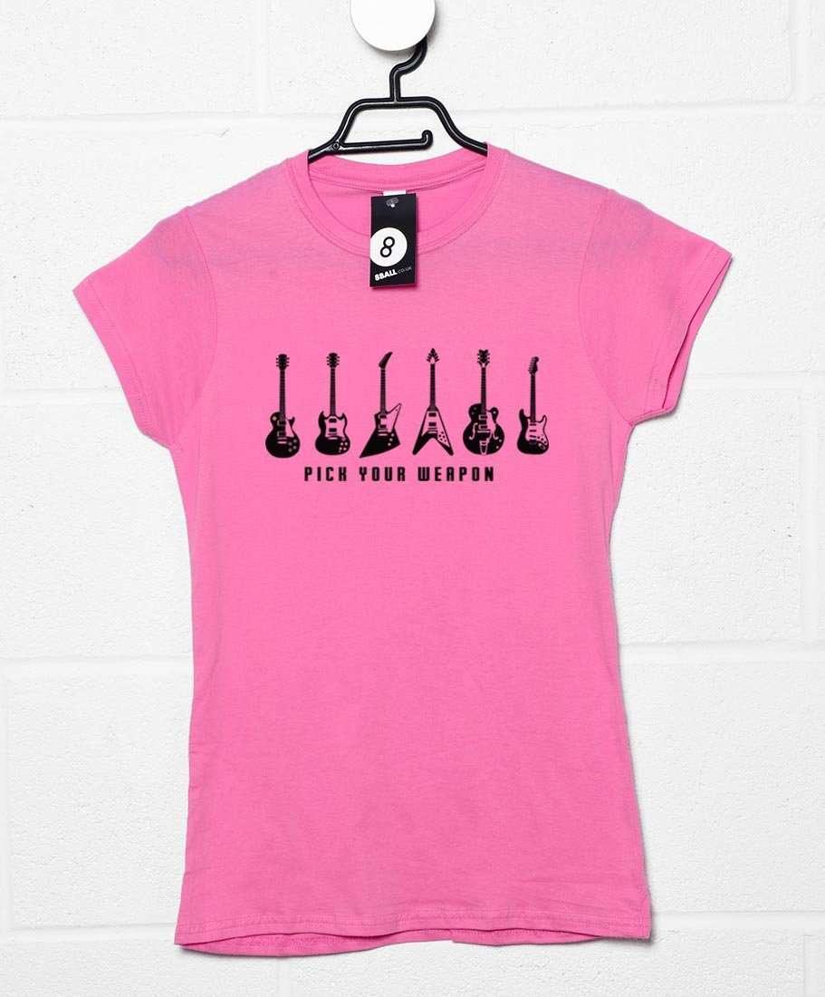 Pick Your Guitar Weapon Womens Fitted T-Shirt 8Ball