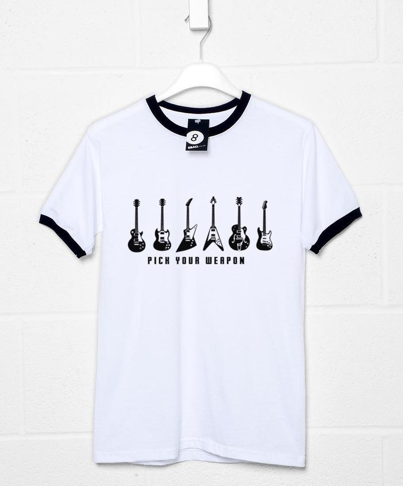 Pick Your Weapon Guitar Ringer Graphic T-Shirt For Men 8Ball