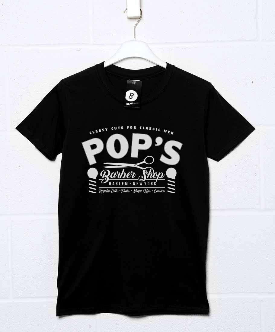 Pop's Barber Shop Mens Graphic T-Shirt 8Ball