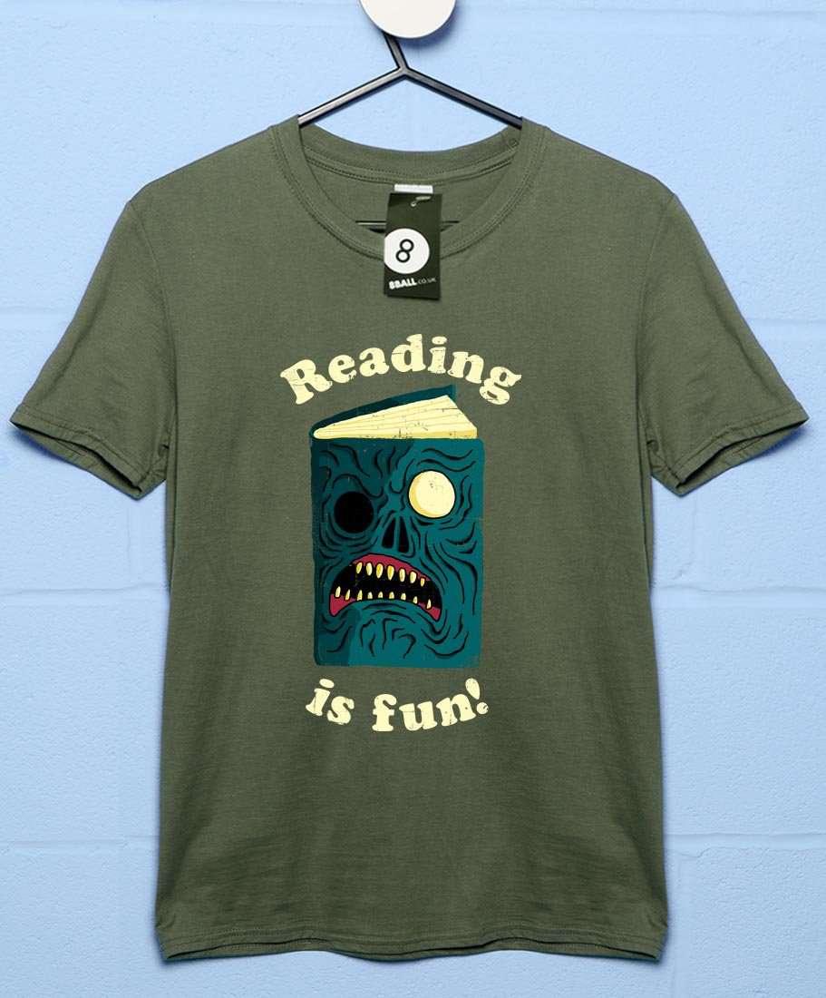 Reading is Fun DinoMike Graphic T-Shirt For Men 8Ball