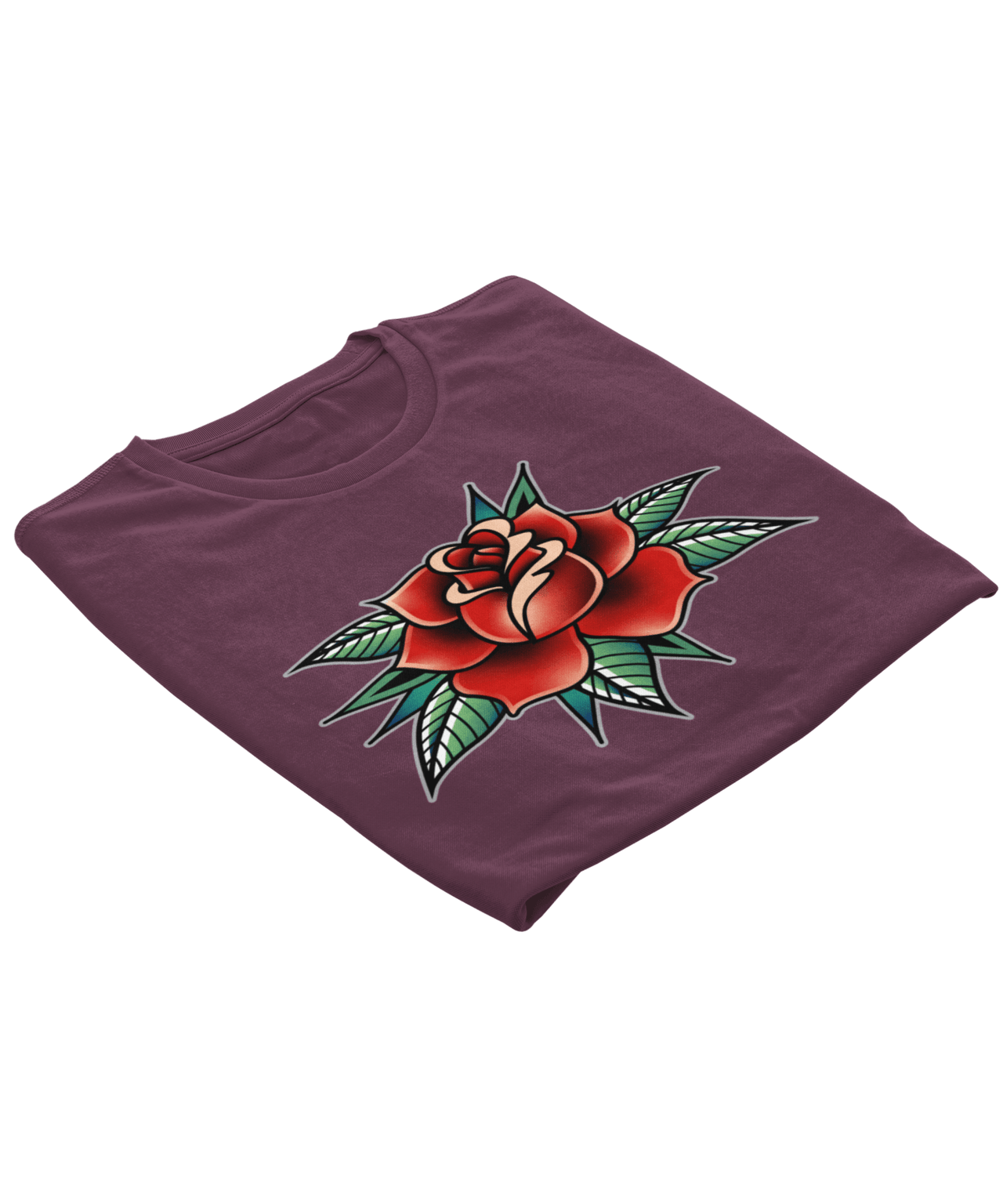 Rose Tattoo Design Adult Unisex Mens Graphic T-Shirt 8Ball