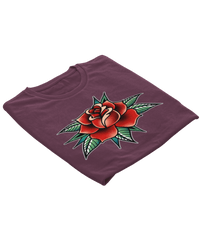 Thumbnail for Rose Tattoo Design Adult Unisex Mens Graphic T-Shirt 8Ball