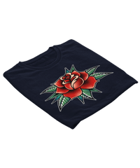 Thumbnail for Rose Tattoo Design Adult Unisex Mens Graphic T-Shirt 8Ball