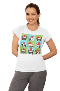 Thumbnail for Santa Hat Pugs Christmas T-Shirt for Women 8Ball