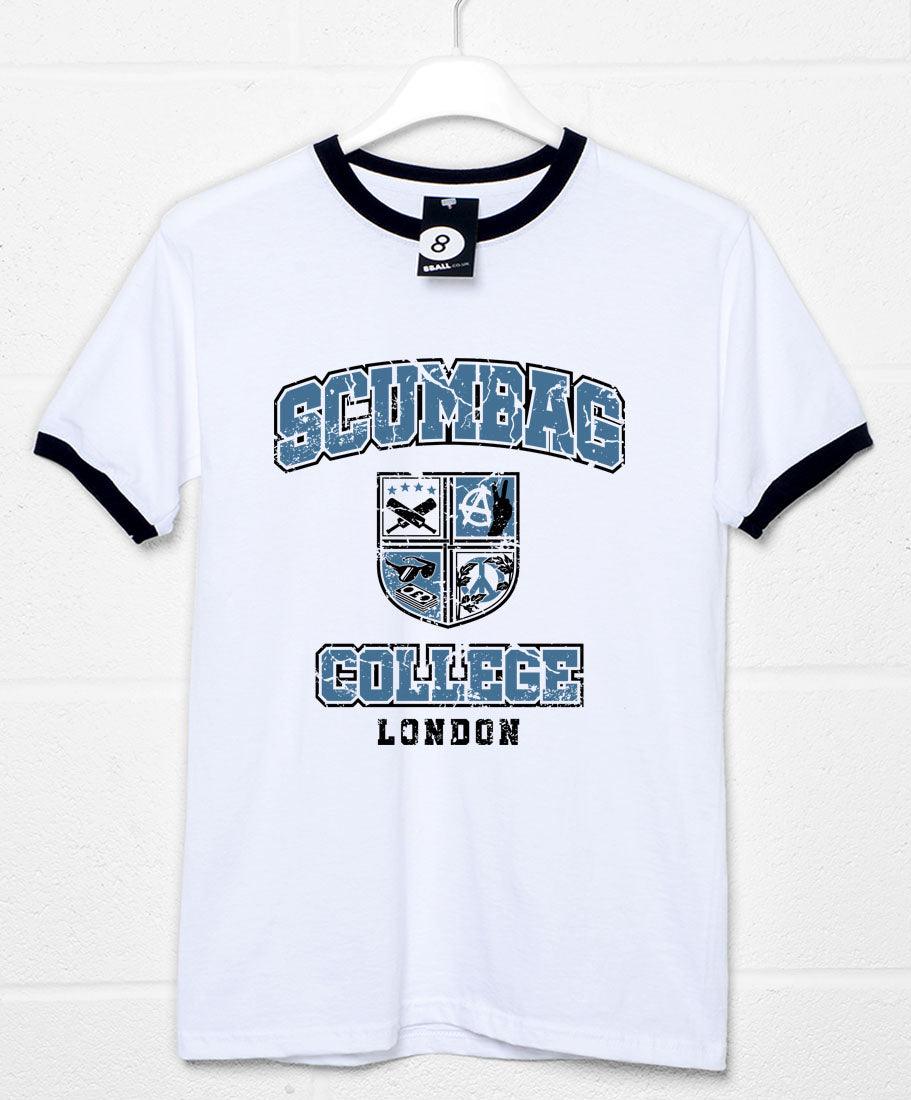 Scumbag Crest Collegiate Style Ringer Mens T-Shirt 8Ball