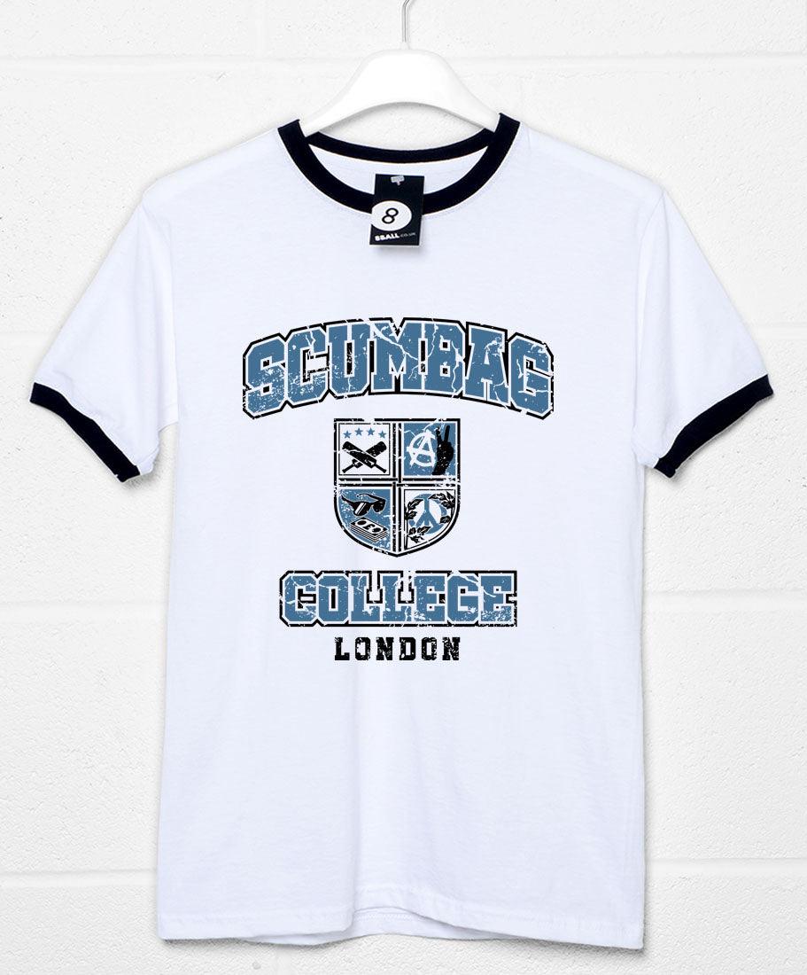 Scumbag Crest Collegiate Style Ringer Mens T-Shirt 8Ball