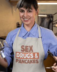 Thumbnail for Sex Drugs and Pancakes Pancake Day Cotton Kitchen Apron 8Ball