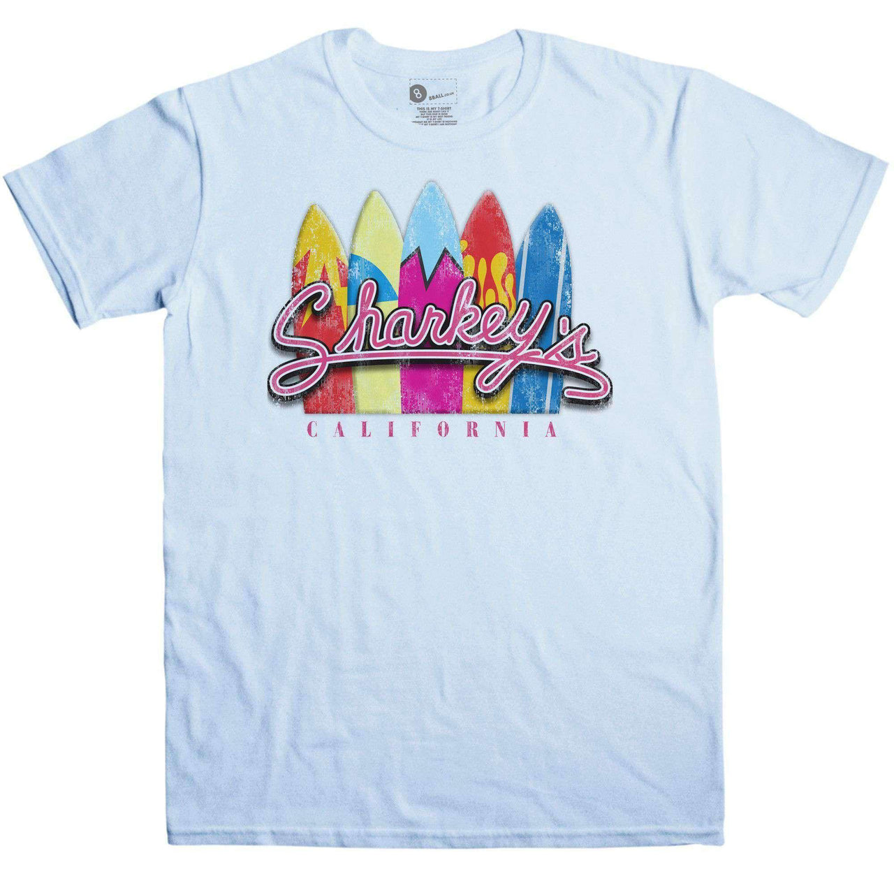 Sharkey's Mens Graphic T-Shirt, Inspired By California Dreams 8Ball