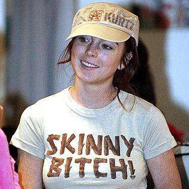 Skinny Bitch Womens Style T-Shirt As Worn By Lindsay Lohan 8Ball