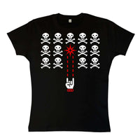 Thumbnail for Skull Invaders Womens Fitted T-Shirt 8Ball