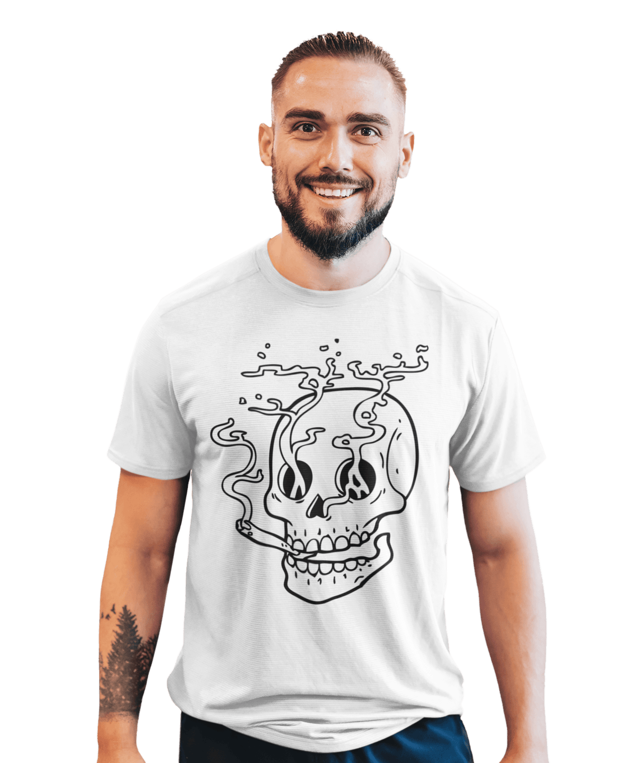 Smoking Skull Tattoo Design Adult Unisex Unisex T-Shirt For Men And Women 8Ball