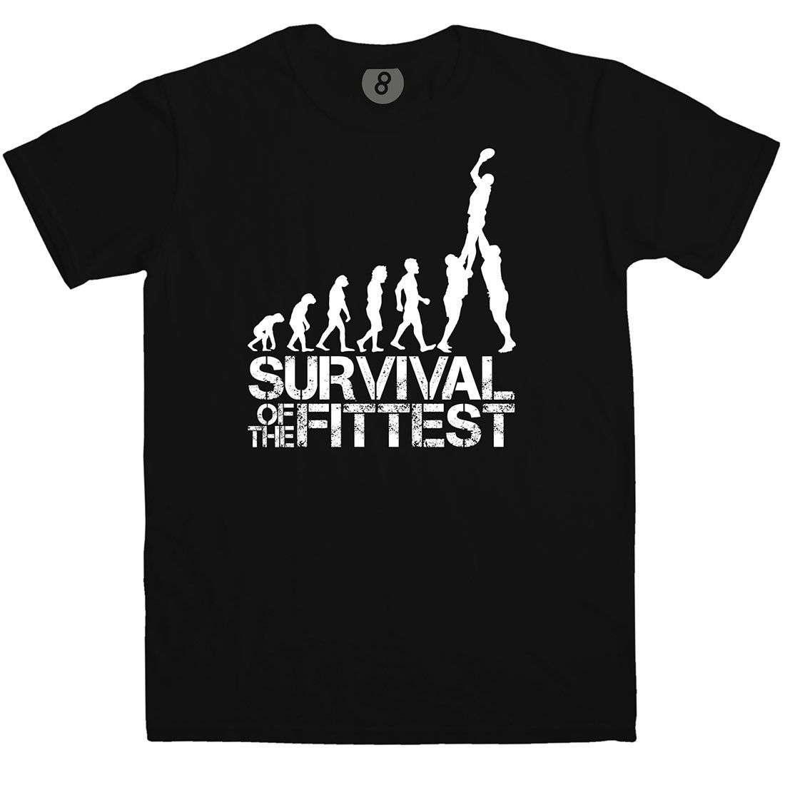 Survival of the Fittest Rugby Evolution Unisex T-Shirt For Men And Women 8Ball
