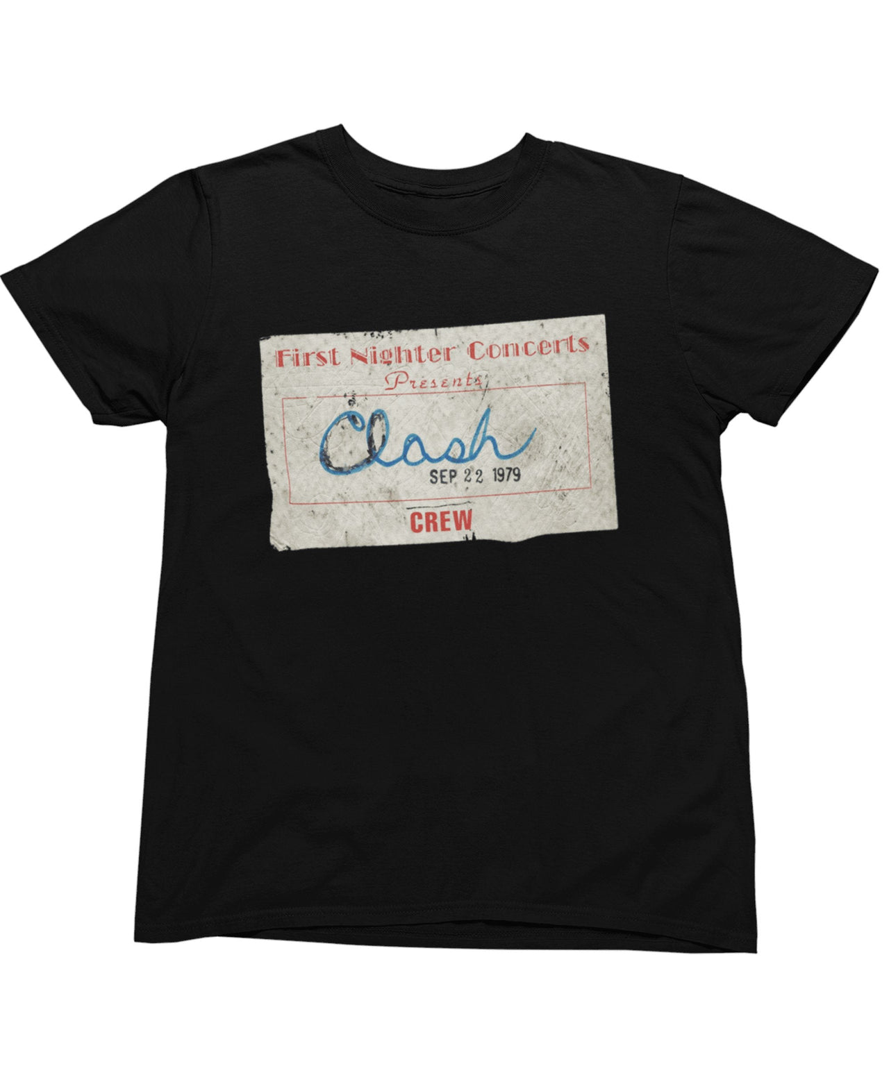The Clash Take The Fifth Tour First Night Crew Pass Mens T-Shirt 8Ball