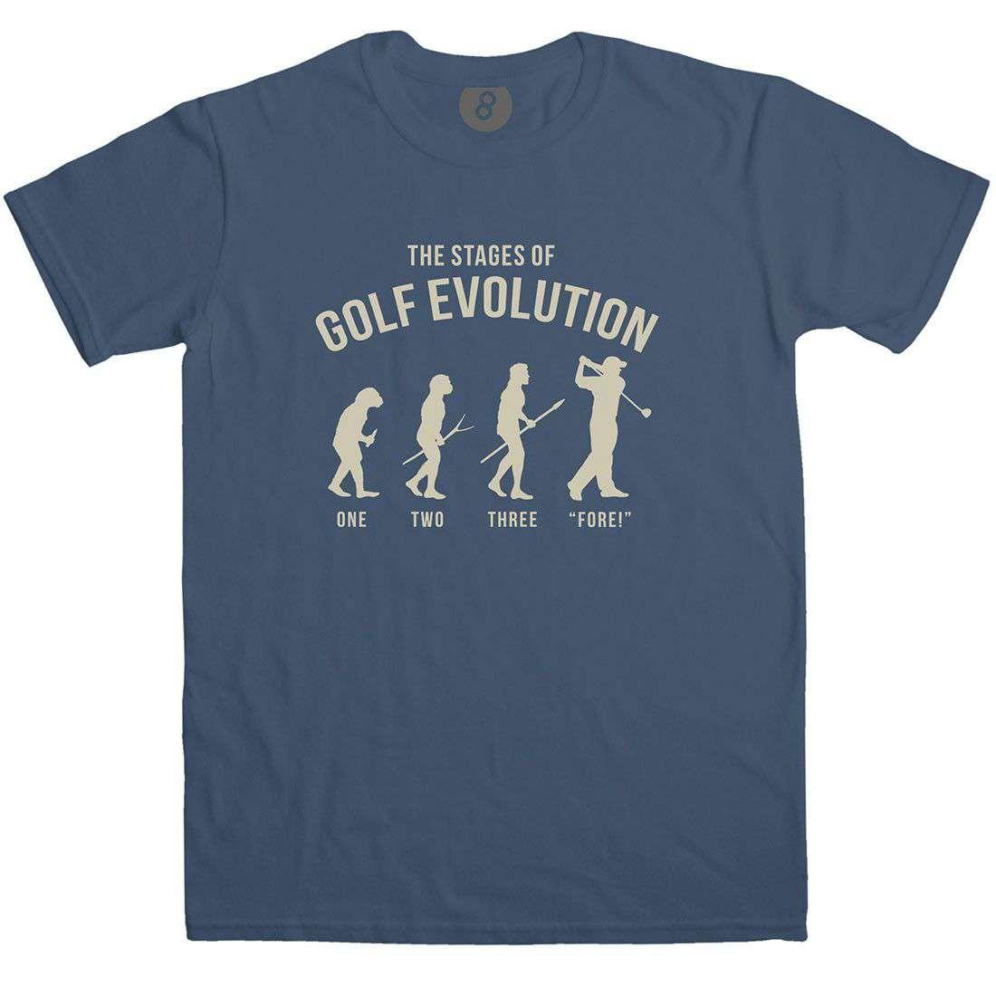 The Stages of Golf Evolution Mens T-Shirt 8Ball