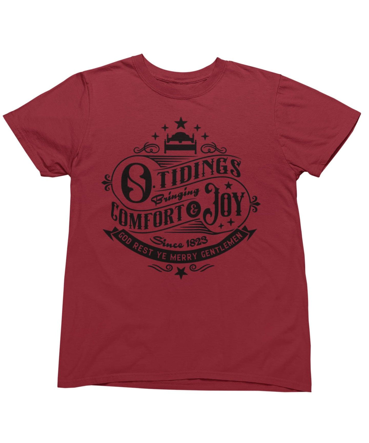 Tidings Of Comfort And Joy Mono Christmas Unisex Graphic T-Shirt For Men 8Ball