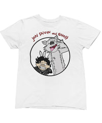 Thumbnail for Top Notchy Jon Snow and Ghost Men's/Unisex Mens Graphic T-Shirt 8Ball