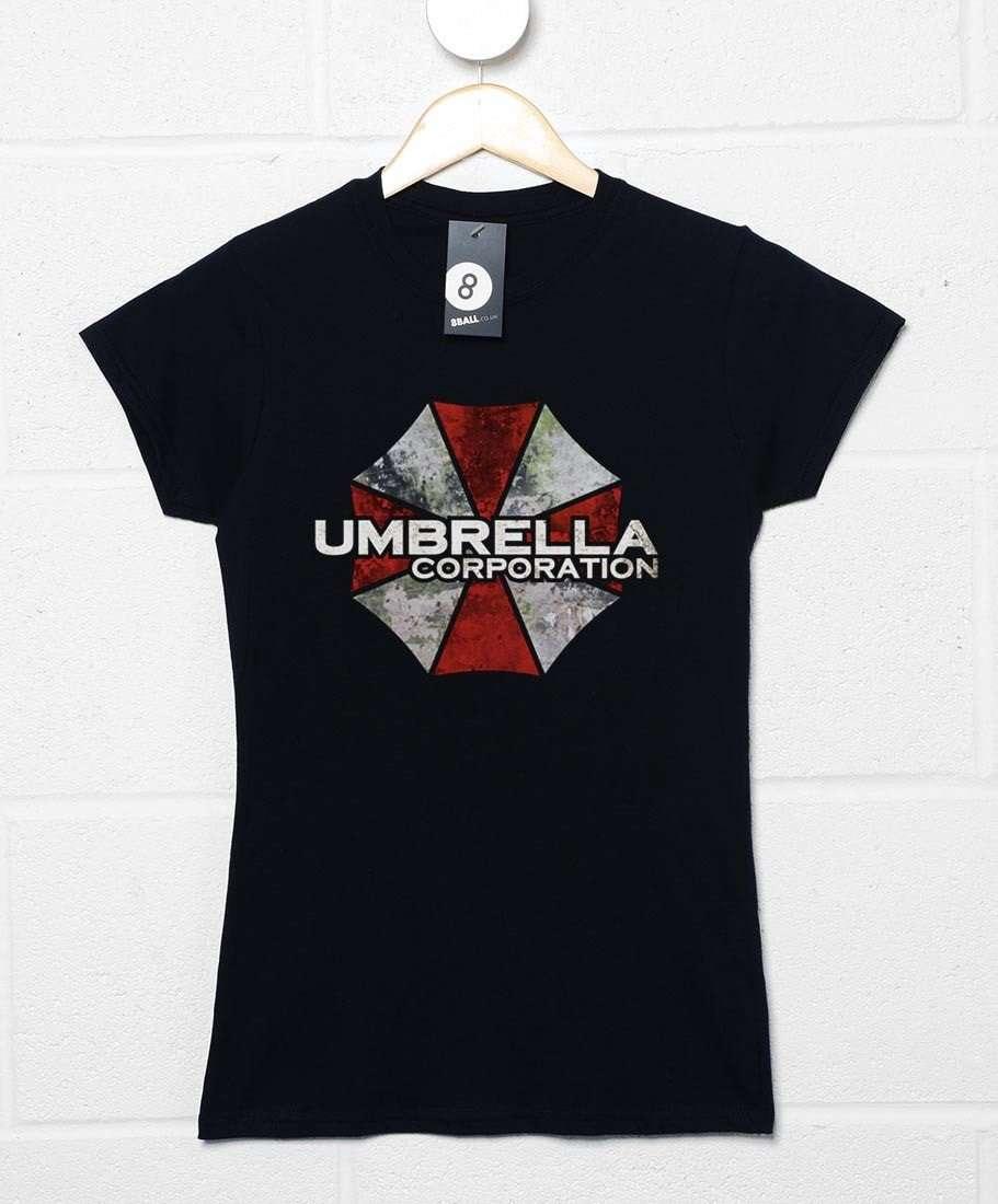 Umbrella Corp Big Print Womens Fitted T-Shirt 8Ball