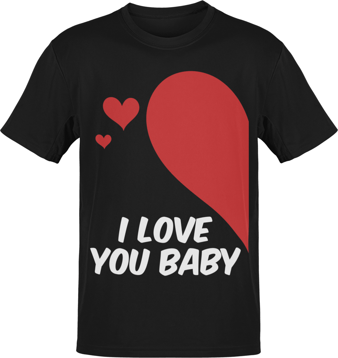 Valentines I Love You Baby Adult Right Graphic T-Shirt For Men 8Ball